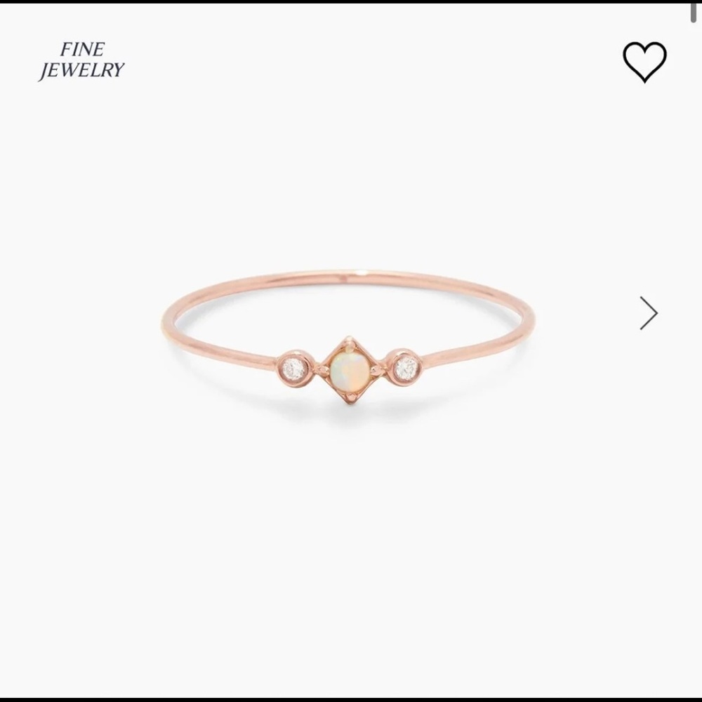 Opal & Diamond Trio Ring